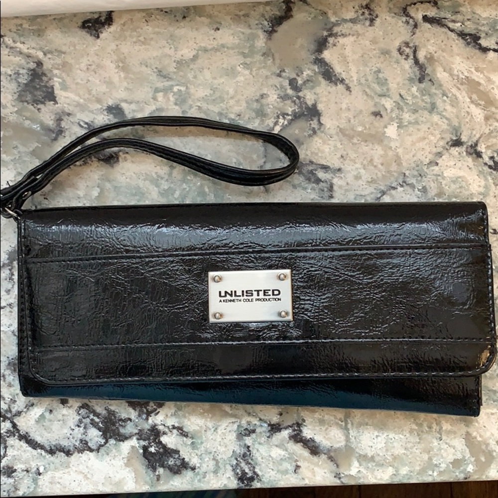 Black Patent Wristlet Wallet by Kenneth Cole-New